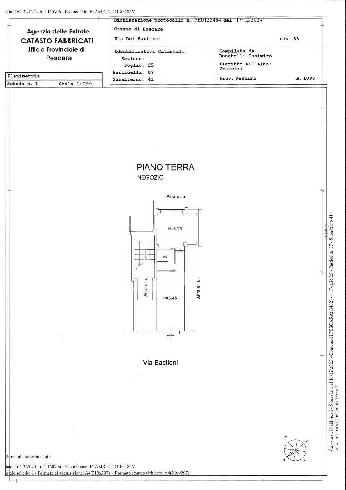 Foto 25 - Locale Commerciale Via dei Bastioni, Pescara - planimetria 1