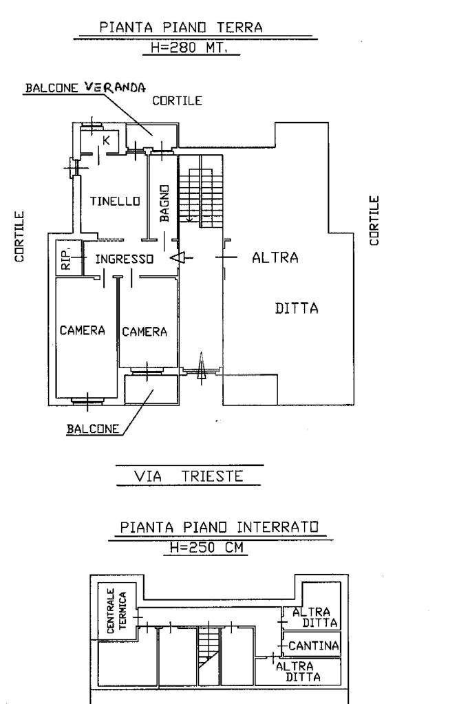 Three-room apartment Via trieste, Bosconero - floor plans 1