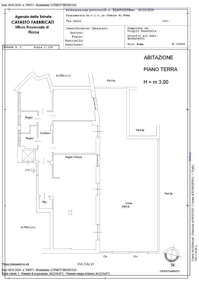 Foto 42 - Quadrilocale Via Calvi, Roma - planimetria 1
