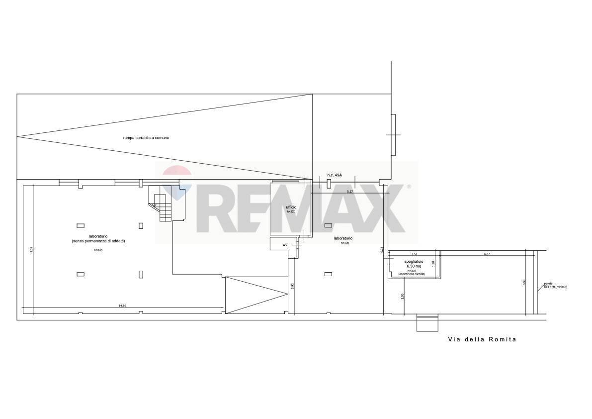 Pianta 2D - Locale Commerciale via della Romita
 
49/57, Prato - foto 3