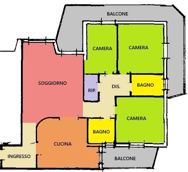 Foto 4 - Four-room apartment via pietro nenni, Rottofreno - floor plans 1