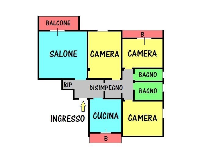 Apartment via Giovanni XXIII, 33, San Lazzaro di Savena - floor plans 1