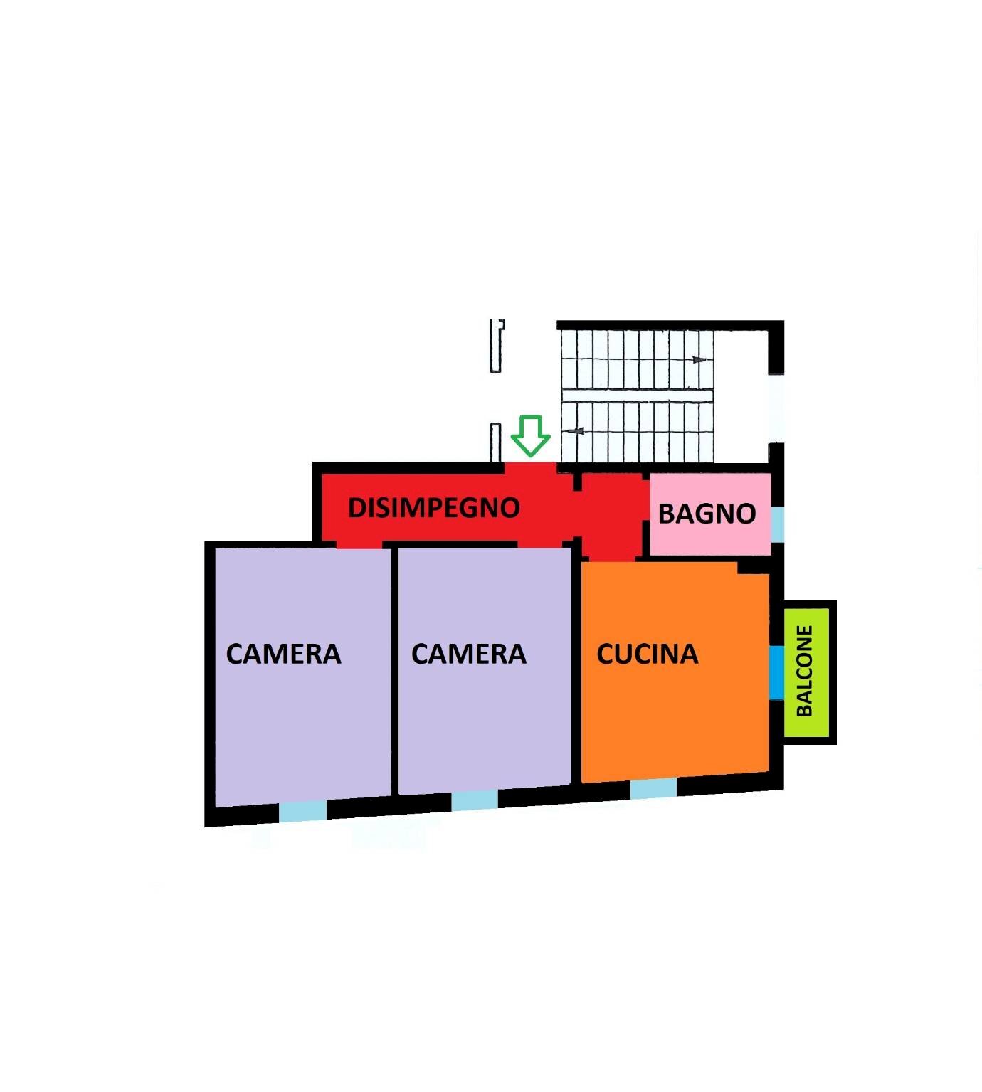 Trilocale via Toscana, 1, Bologna (zona Colli) - planimetria 1