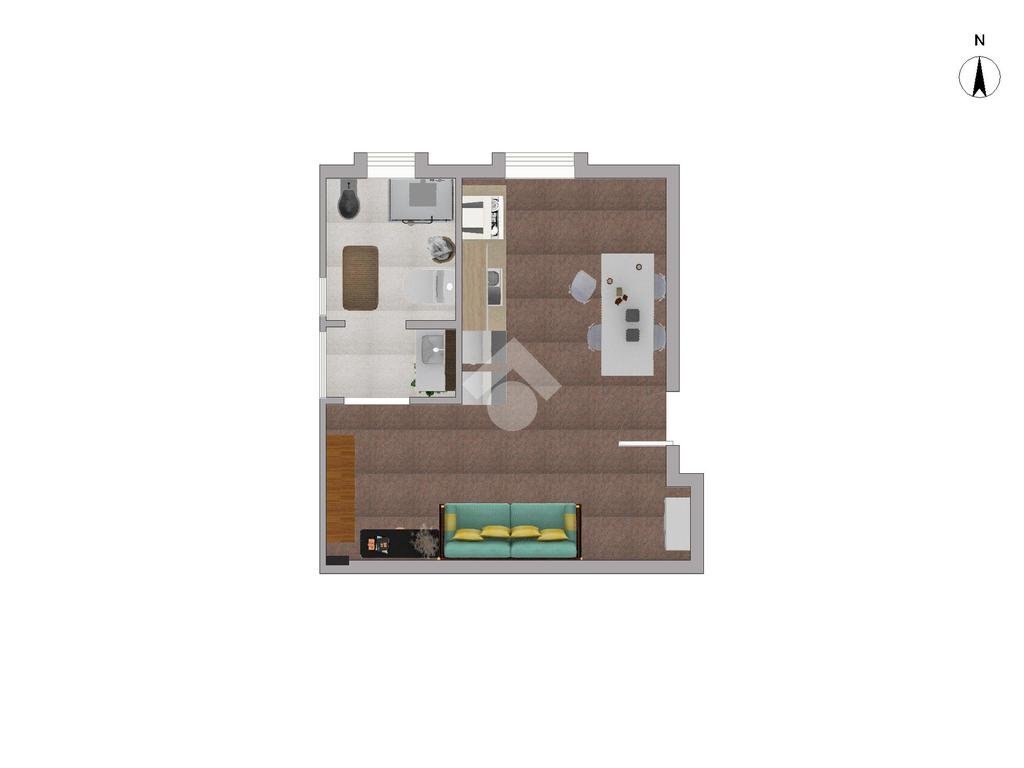 One-room apartment Via val di ledro, Milano (neighborhood Niguarda) - floor plans 1