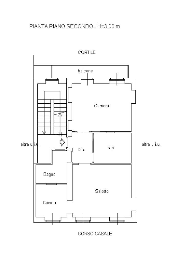 Three-room apartment Corso casale, Torino (neighborhood Borgo Po) - floor plans 1