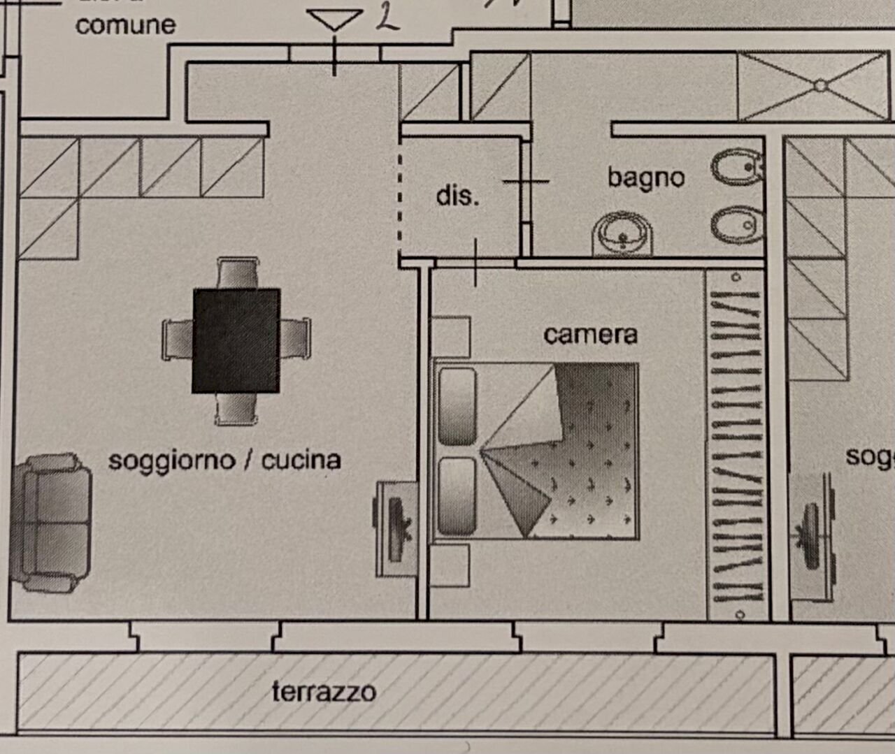 Planimetria.jpeg - Two-room apartment Via Cimabue, Scandicci - floor plans 1