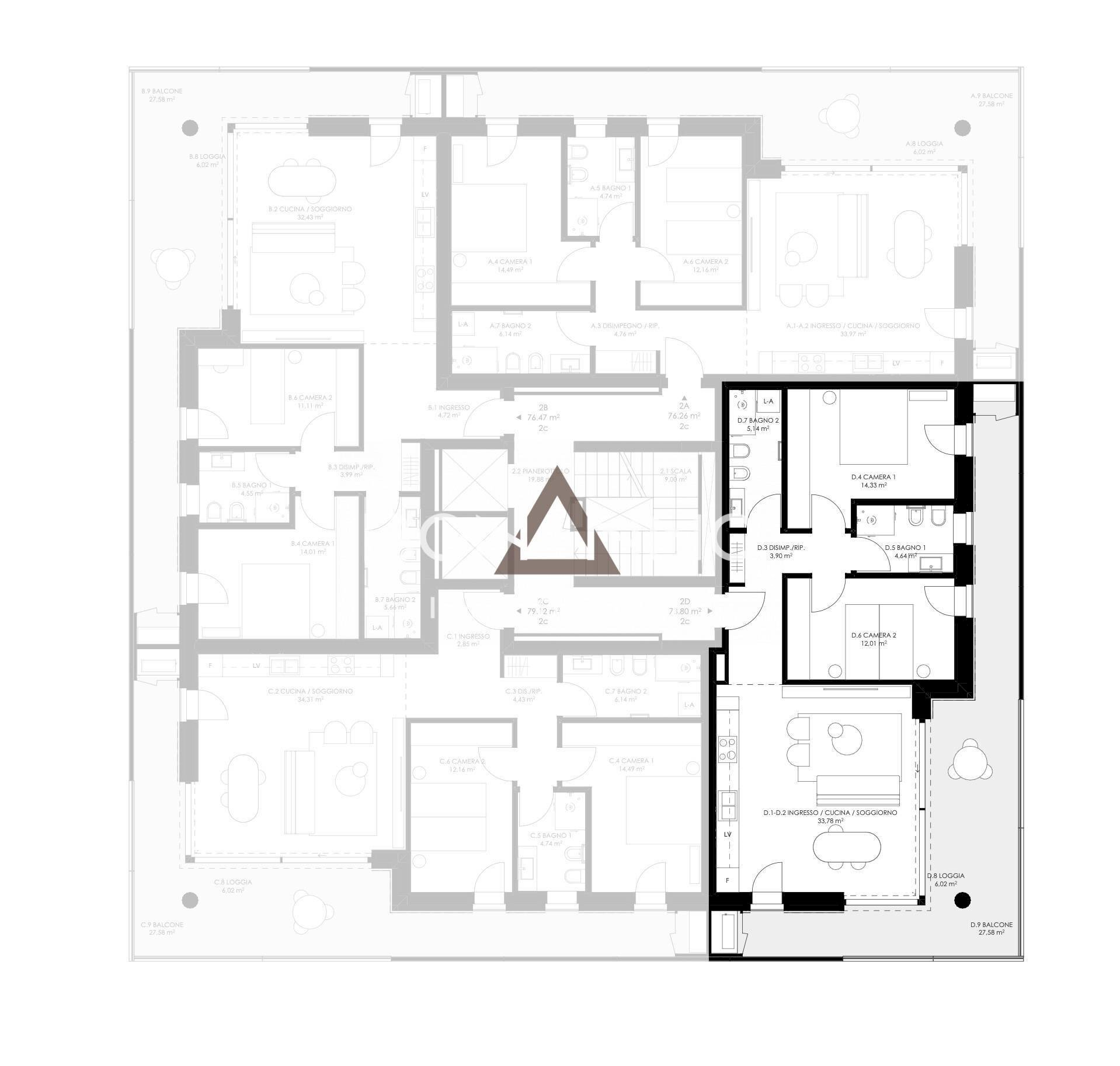 Foto 21 - Three-room apartment VIALE EUROPA, Castelfranco Veneto - floor plans 1