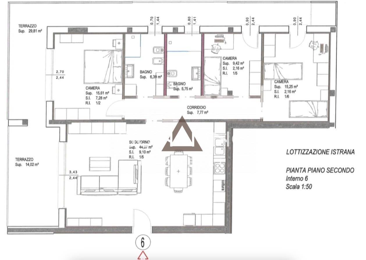 Foto 5 - Quadrilocale VIA CESARE BATTISTI
 
40, Istrana - planimetria 1