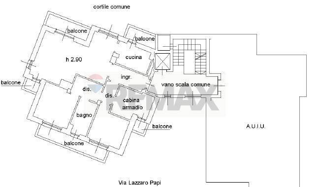 Pianta 2D - Trilocale VIA L. PAPI
 
6, Varese - planimetria 1