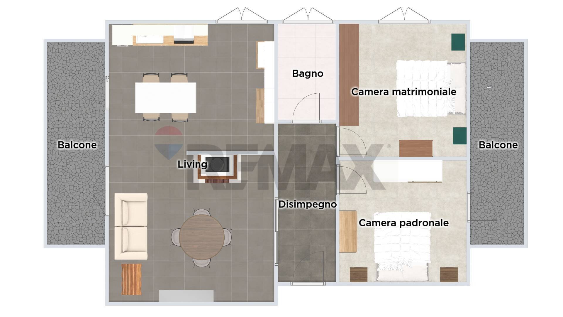 Pianta 2D - Three-room apartment Artogne - floor plans 1