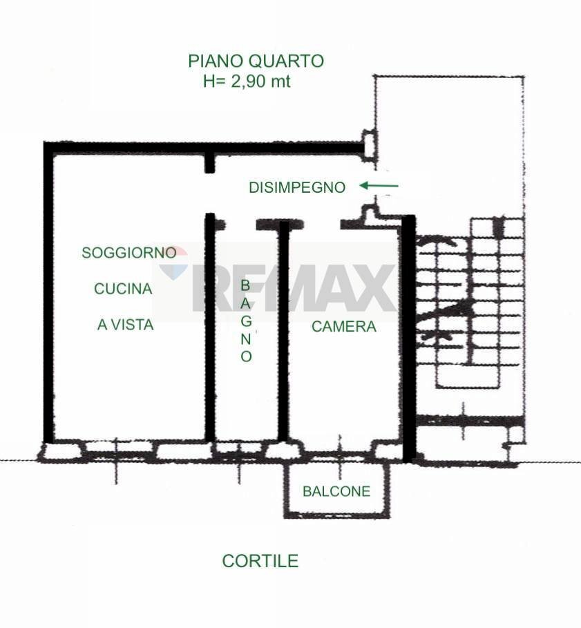 Pianta 2D - Two-room apartment Via Arrivabene
 
15, Milano - floor plans 1