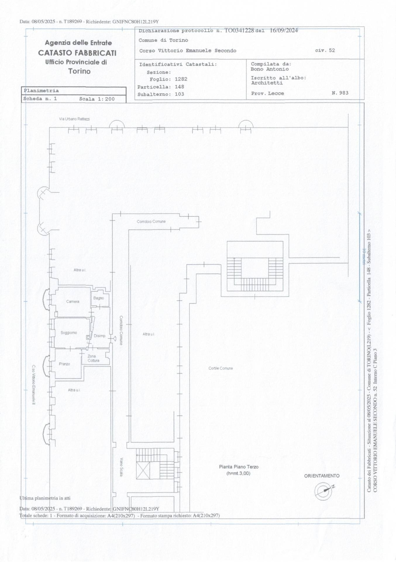 Foto 26 - Three-room apartment Corso Vittorio Emanuele Ii, Torino - floor plans 1