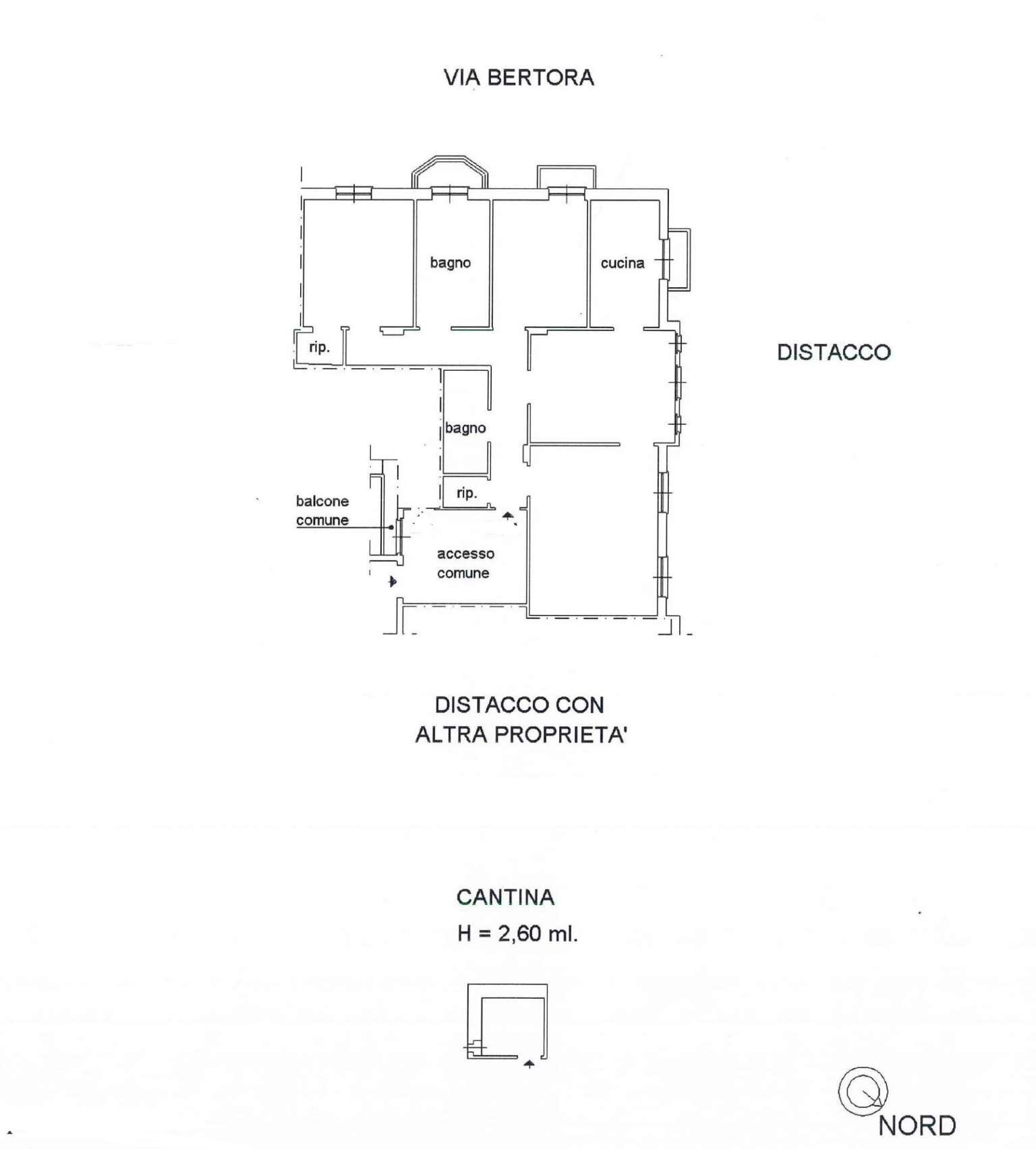 APPARTAMENTO AFFITTO ASSAROTTI BERTORA - Appartamento piazza Corvetto, Genova - planimetria 1