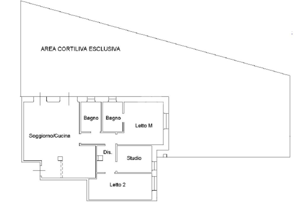 Quadrilocale Via la marchesa, Mirandola - planimetria 1