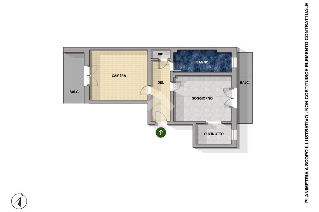 Trilocale Largo Dino Buffa, Luserna San Giovanni - planimetria 1