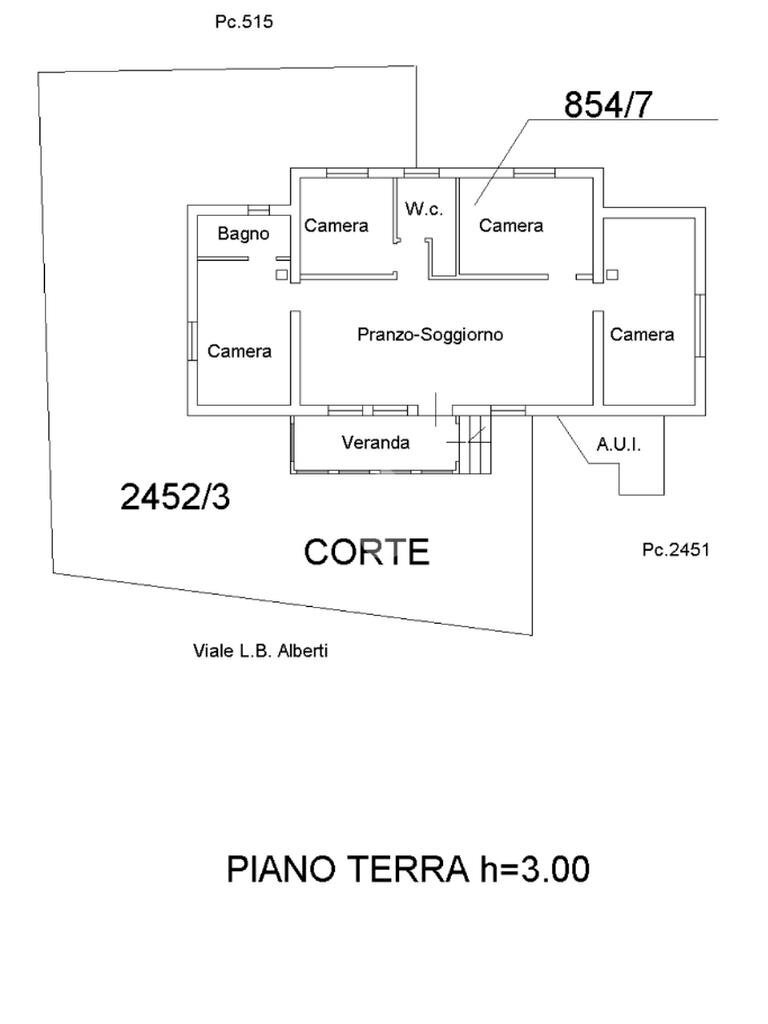 Porzione di casa Viale L.B. Alberti, Cesenatico - planimetria 1