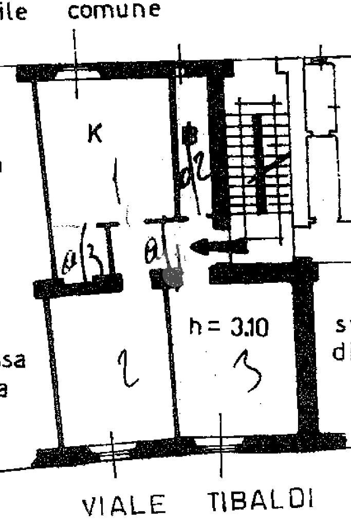 Trilocale Viale Tibaldi, Milano - planimetria 1