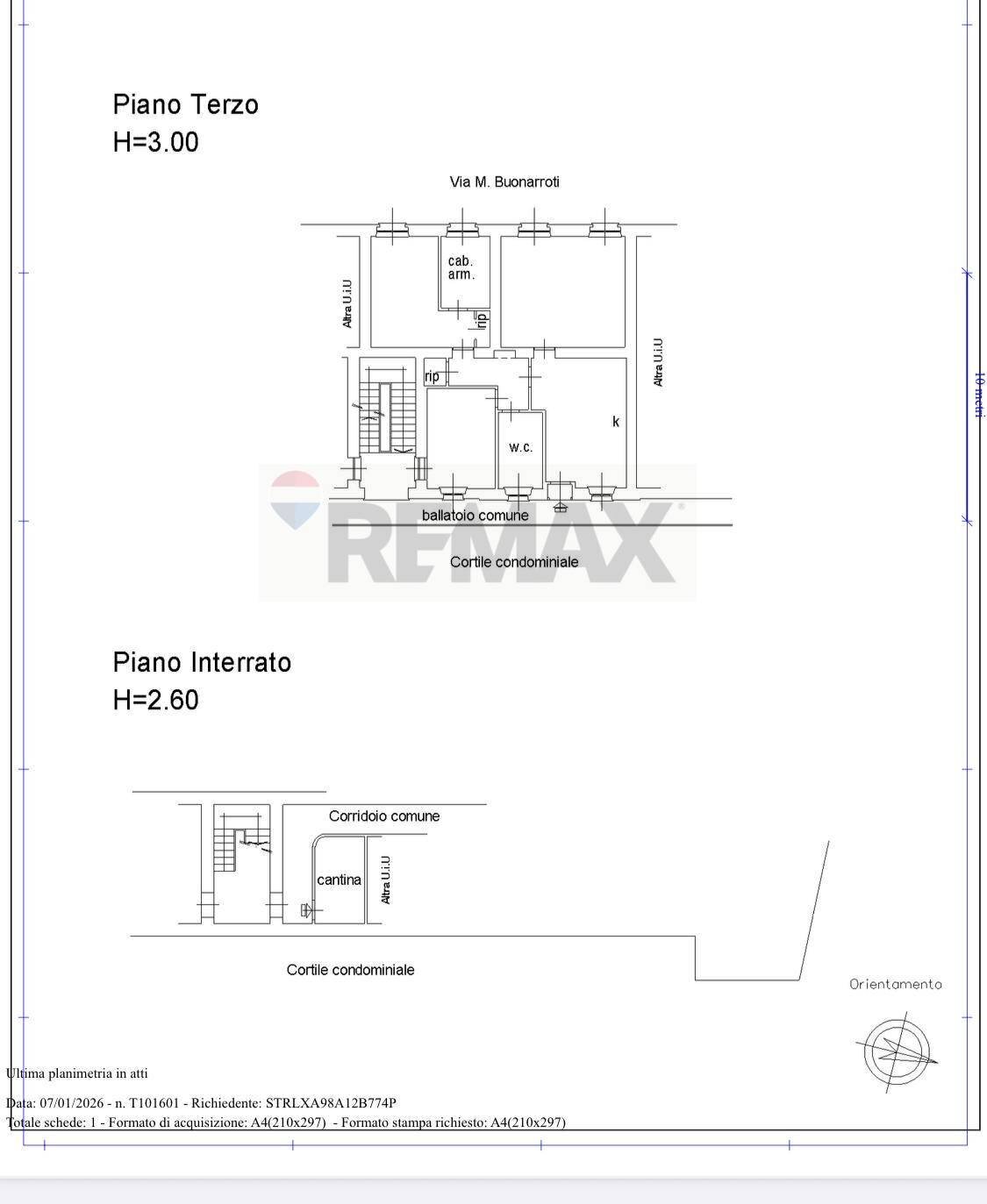 Pianta 2D - Three-room apartment VIA M. BUONARROTI
 
101, Monza - floor plans 1