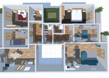 Pianta 3D - Trilocale Via Ammiraglio Vacca
 
139, Bitonto - foto 32