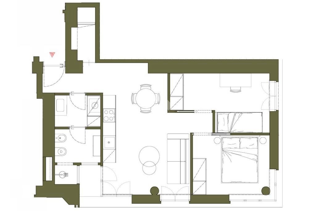 Trilocale Via Giuseppe Grassi, Torino (zona Cit Turin) - planimetria 1