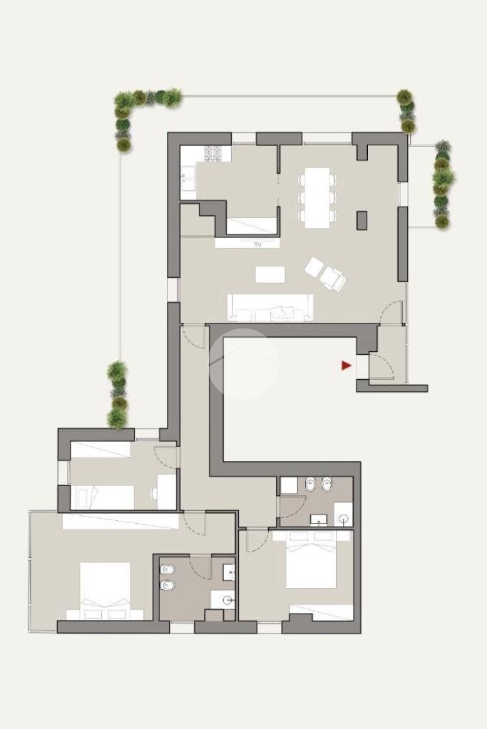Four-room apartment Via delle Tuberose, Milano (neighborhood Bande Nere) - floor plans 1