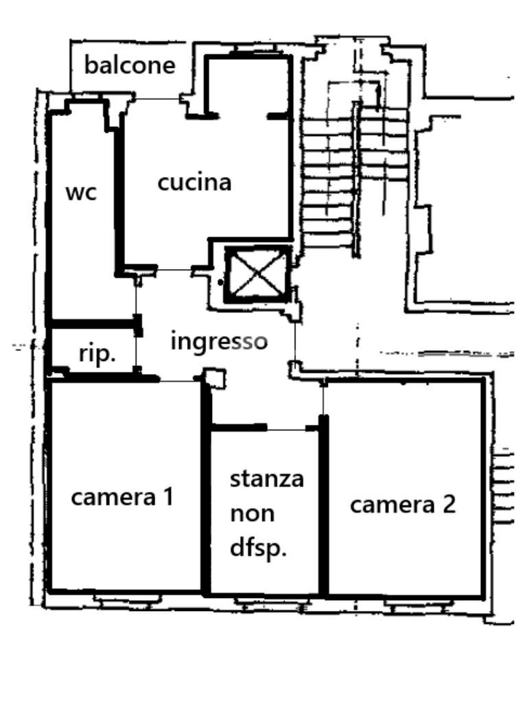 One-room apartment Via Exilles, Torino (neighborhood Parella) - floor plans 1