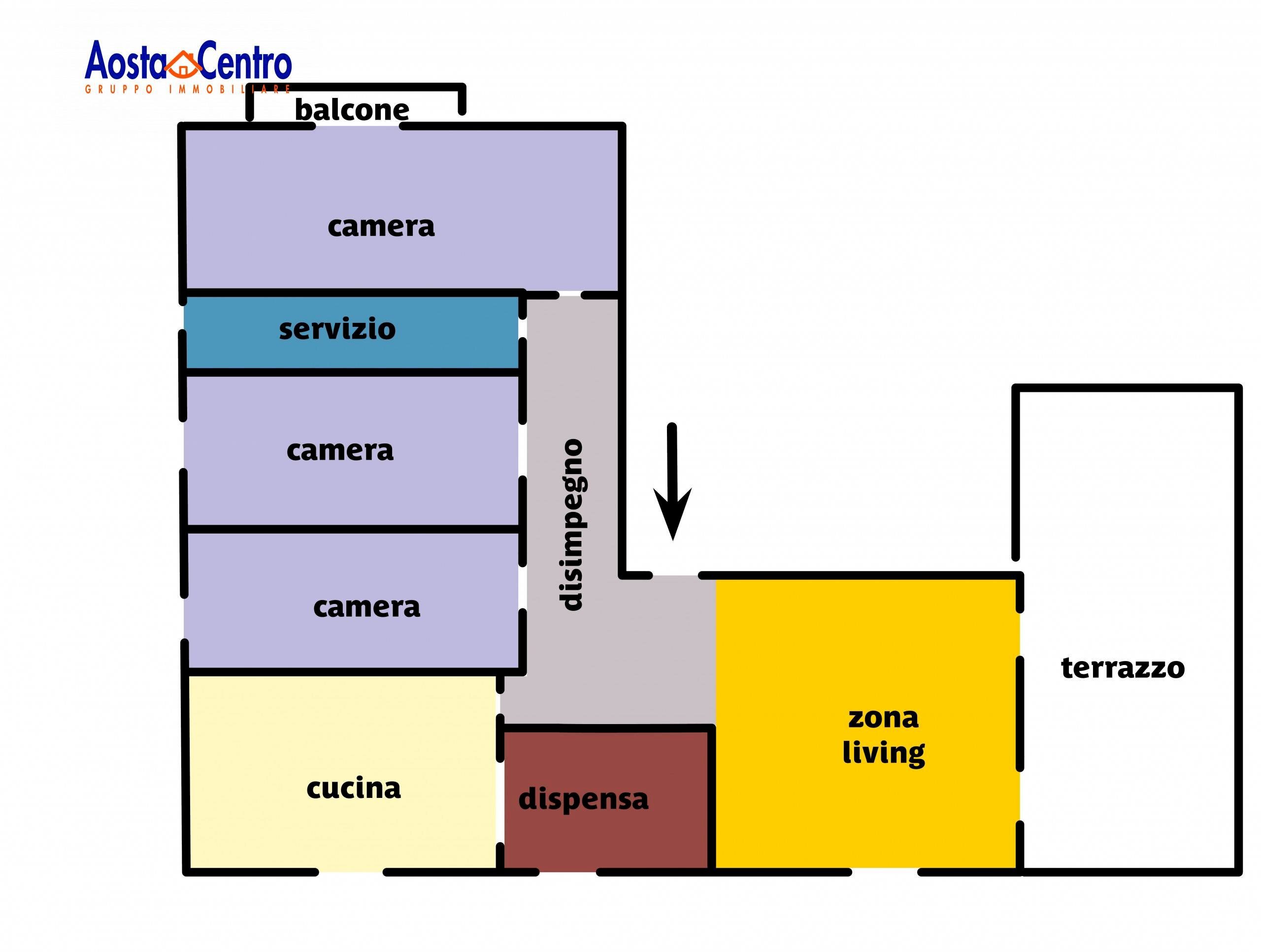Foto 20 - Quadrilocale Frazione Ferrière
 
57, Aymavilles - planimetria 1