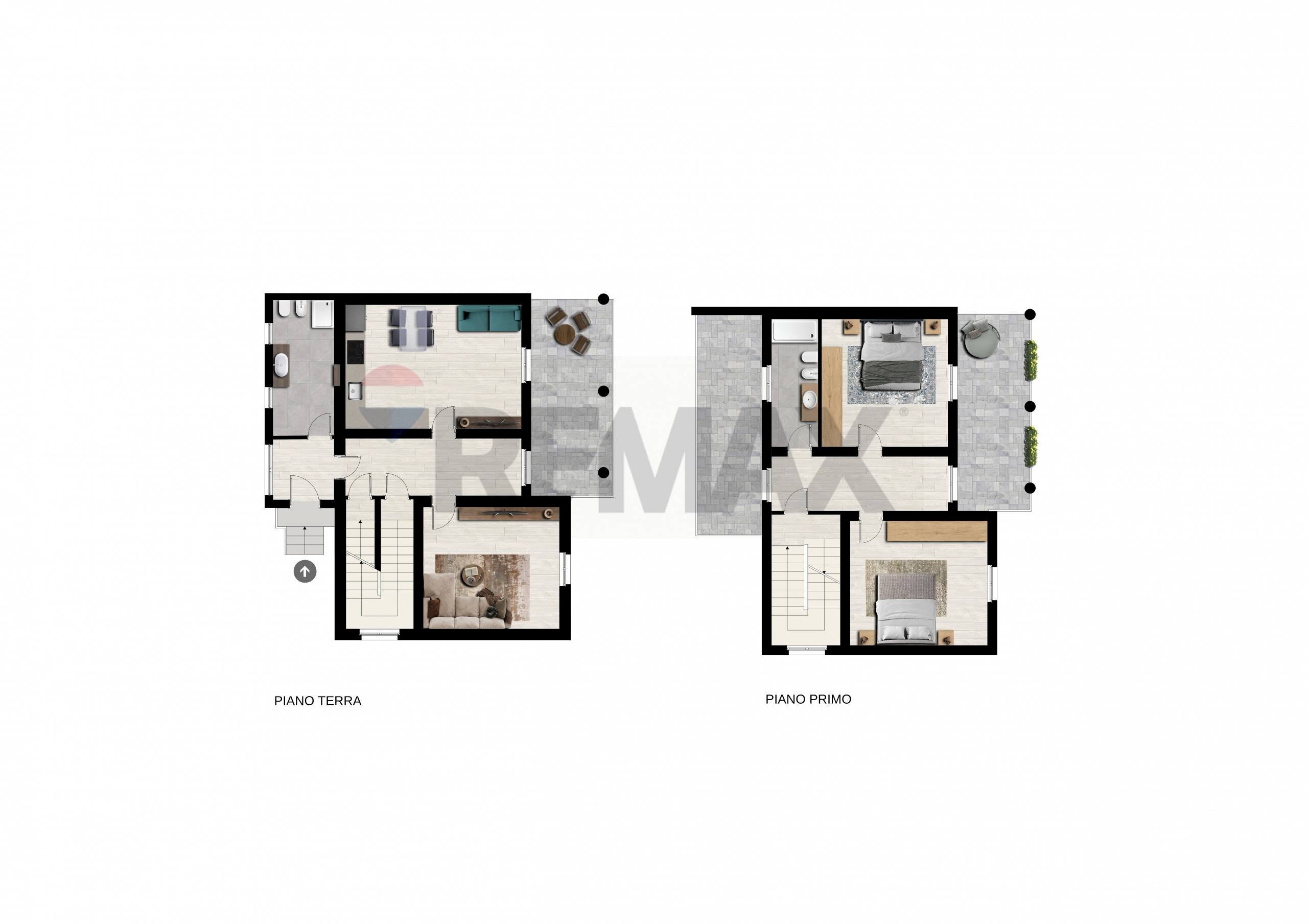 Pianta 2D - Semi-detached house Via Pinosa
 
18/a, Dalmine - floor plans 1