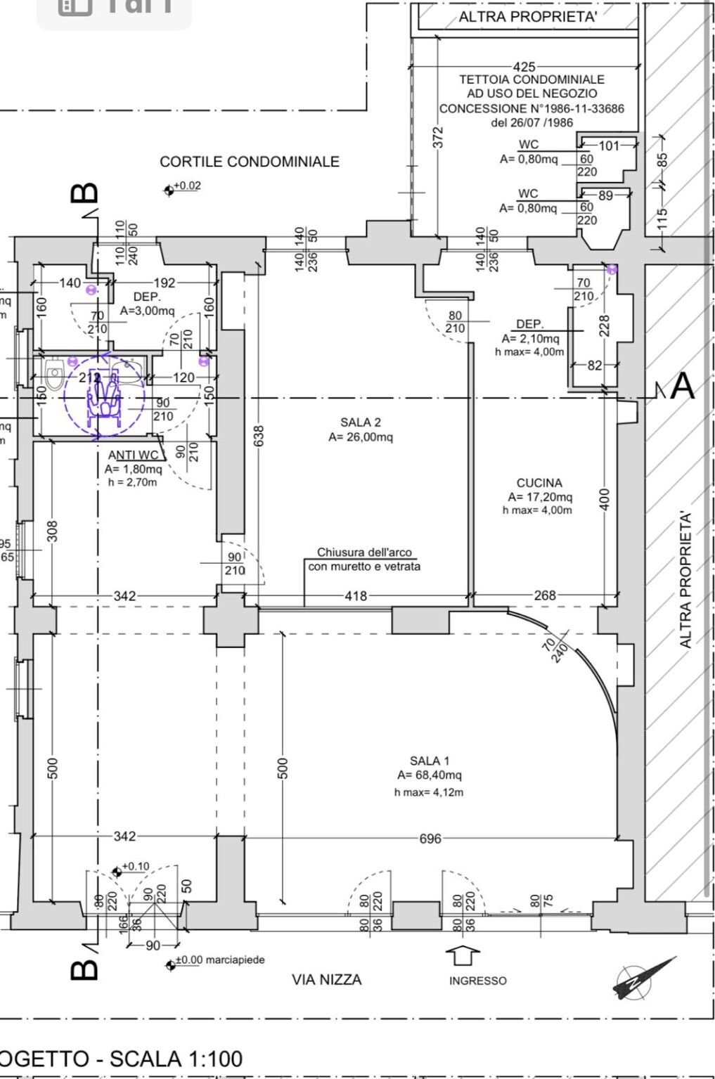 Bar Tavola Calda - Fredda Torino (zona Lingotto) - planimetria 1