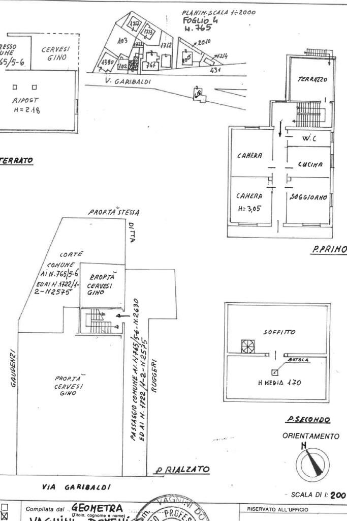 Three-room apartment Via Garibaldi, Cattolica - floor plans 1