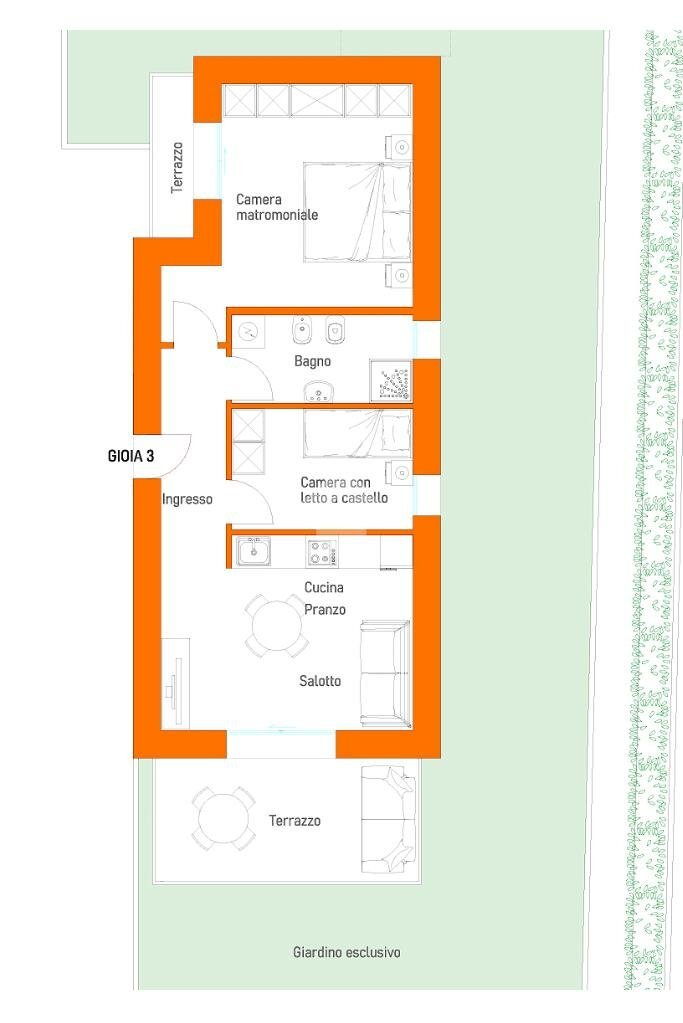 Trilocale Viale Verdi, Riccione - planimetria 1