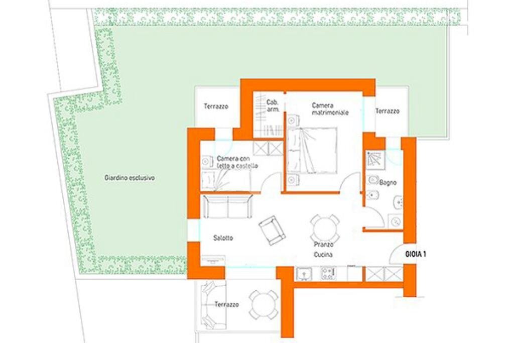 Bilocale Viale Verdi, Riccione - planimetria 1