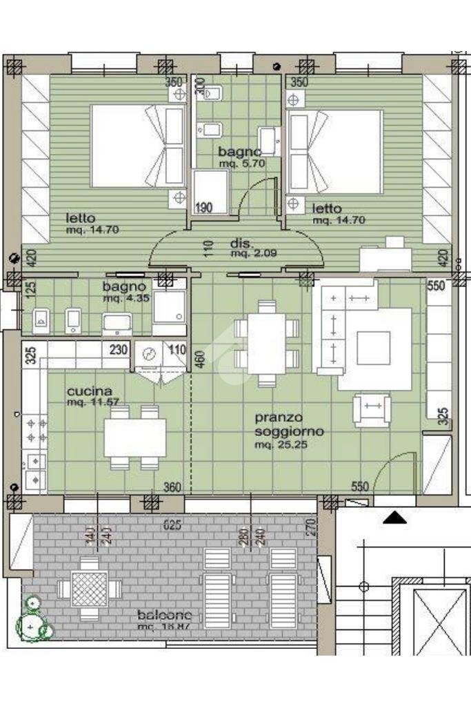 Quadrilocale Via leonardo, Correggio - planimetria 1