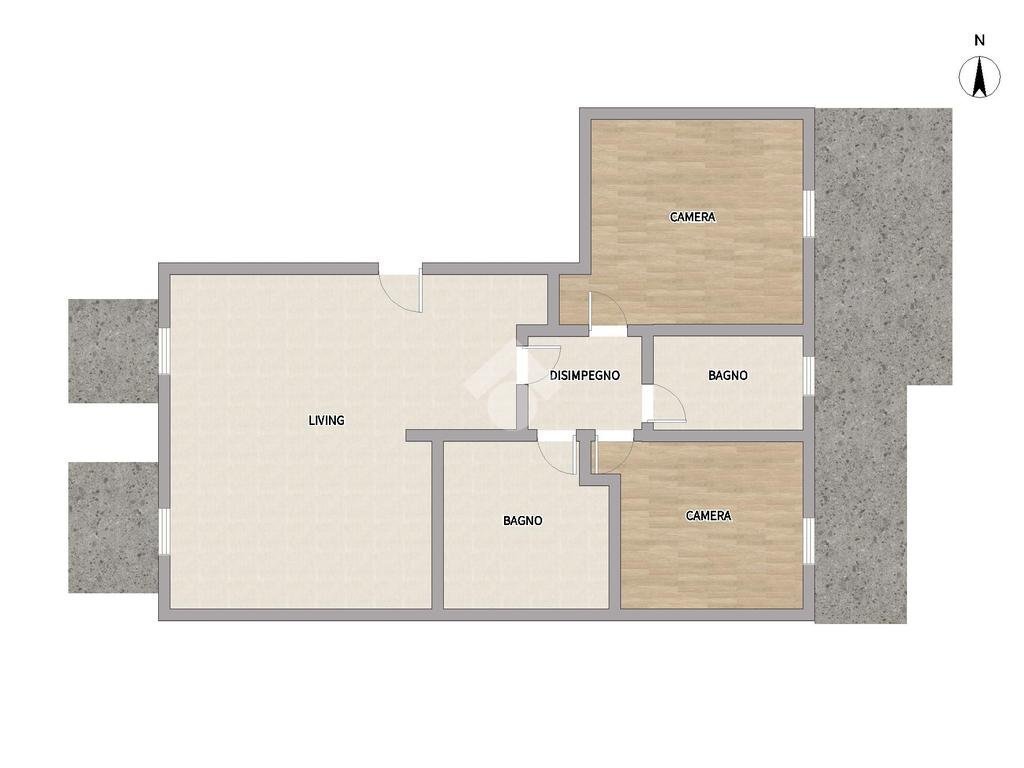 Quadrilocale Via Ticineto, Torino (zona Santa Rita) - planimetria 1