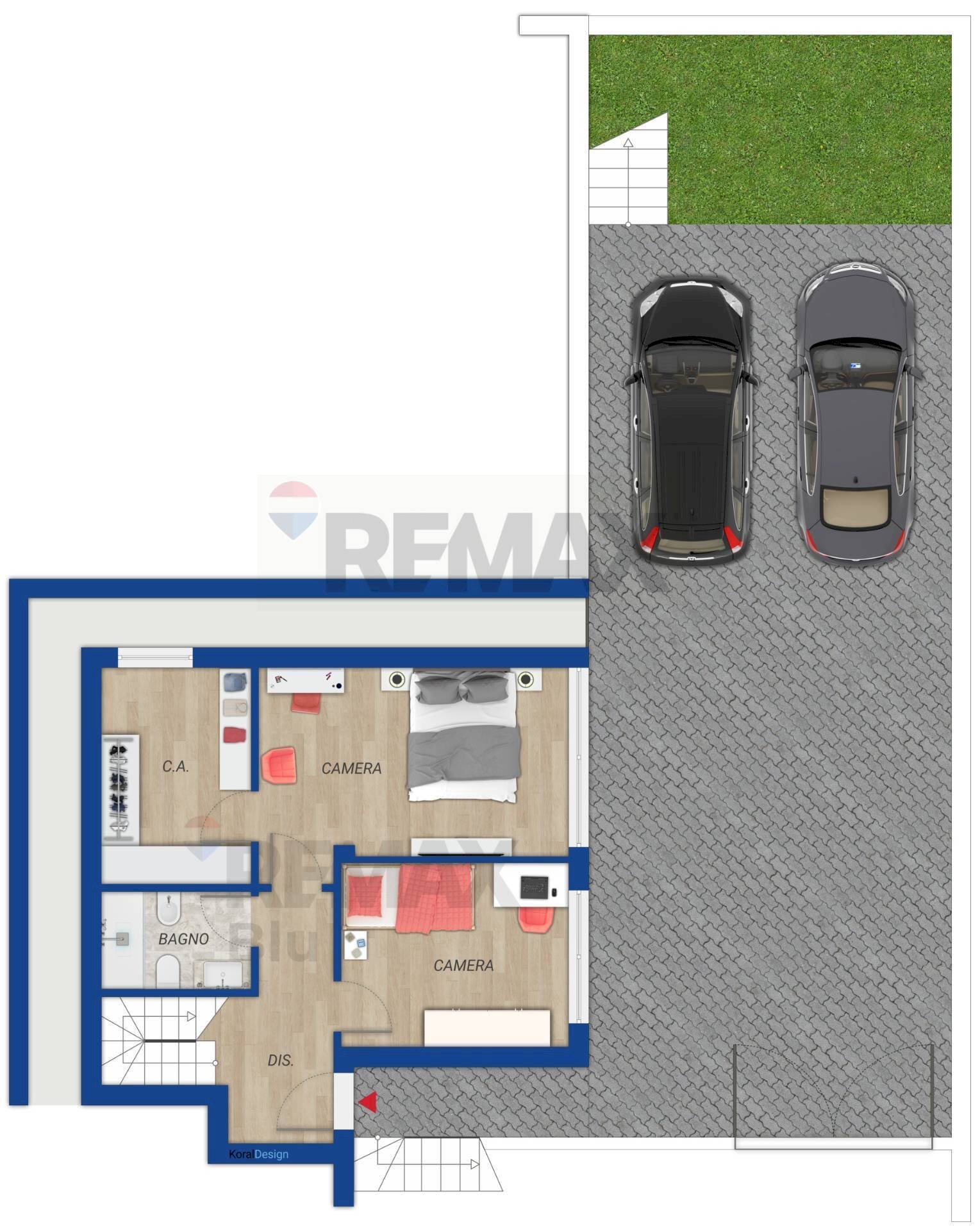 Pianta 2D - Casa semi indipendente VIA CARLO CATTANEO
 
83, Monterotondo - planimetria 1