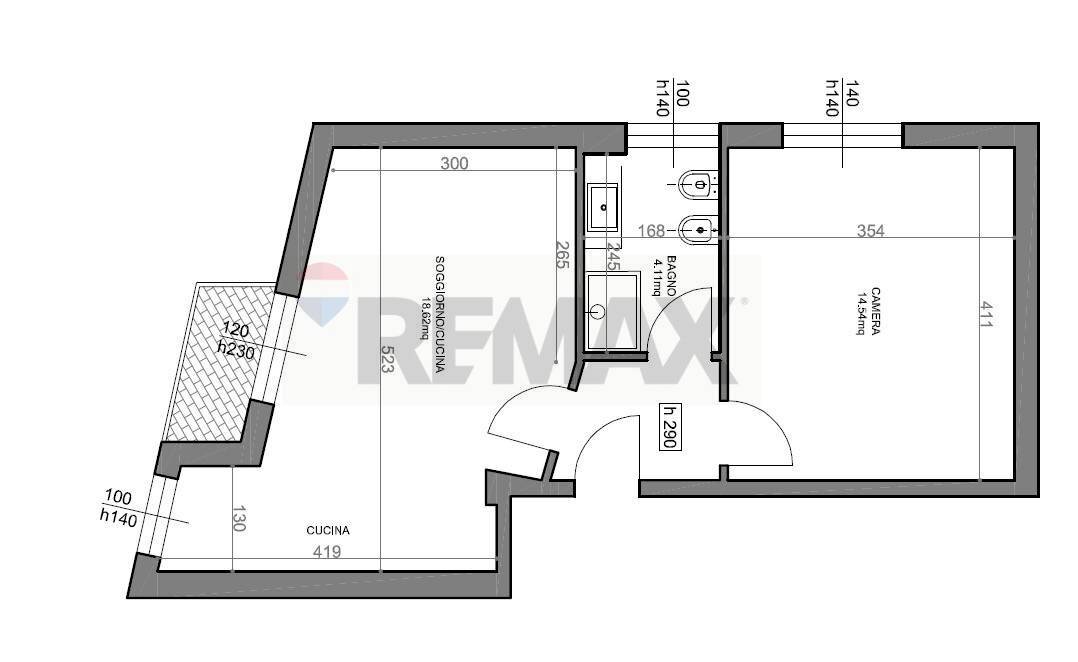 Pianta 2D - Two-room apartment viale Padova
 
102/3, Milano - floor plans 1