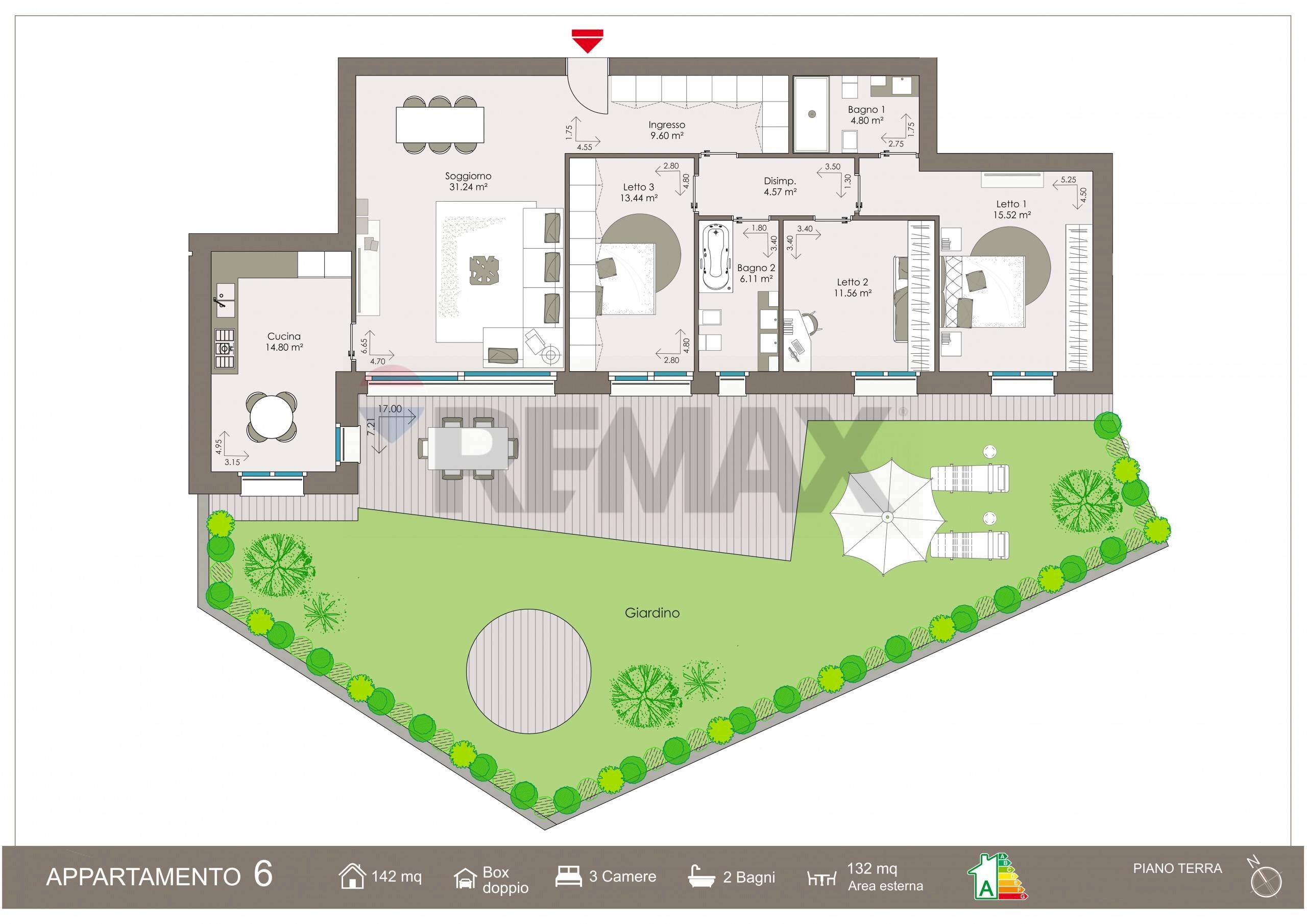 Pianta 2D - Quadrilocale VIA MORALI, Bergamo - foto 2