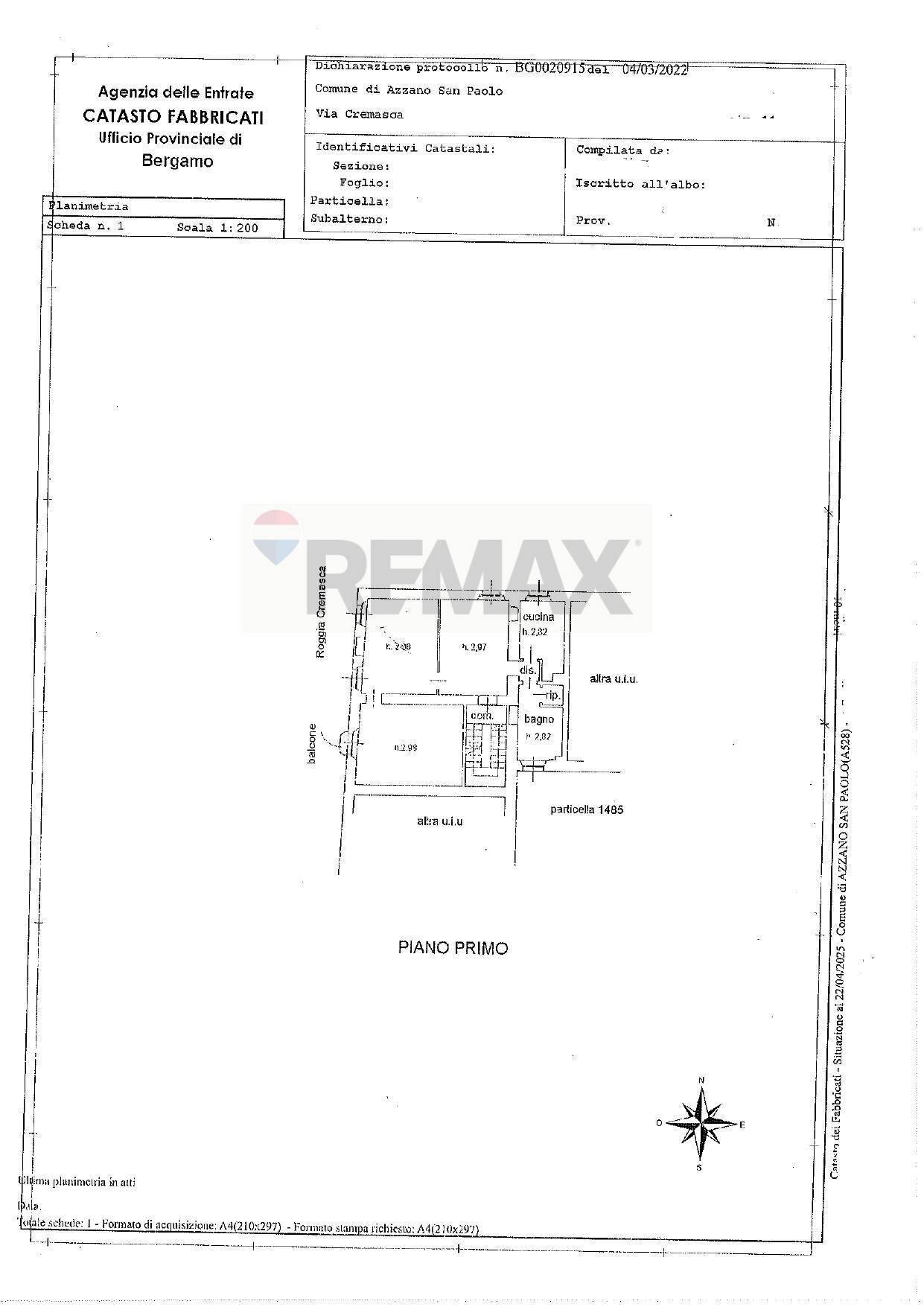 Pianta 2D - Three-room apartment via Cremasca
 
11, Azzano San Paolo - floor plans 1