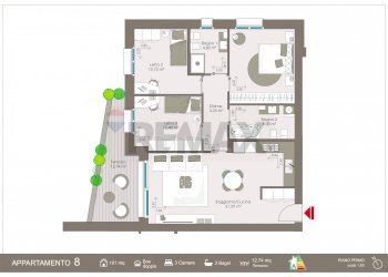 Pianta 2D - Quadrilocale VIA MORALI, Bergamo - foto 2