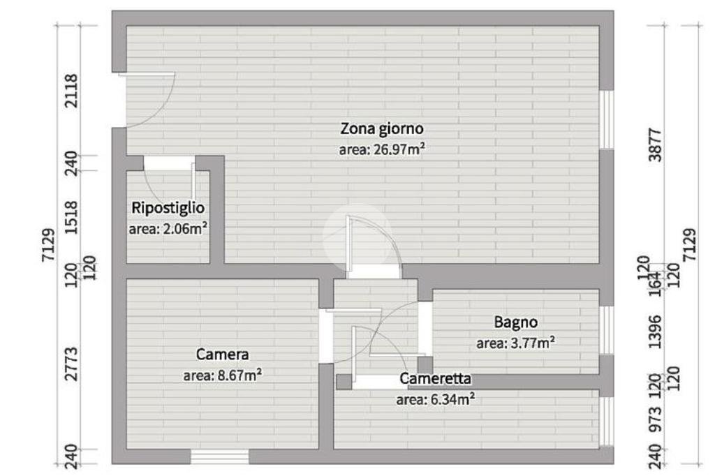 Trilocale Via Cristoforo Colombo, Caselle Torinese - planimetria 1
