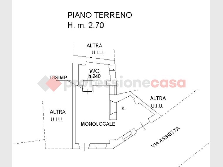 Bilocale via Assietta, 44, Pinerolo - planimetria 1