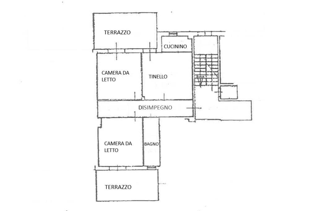 Three-room apartment Via Cuneo, Barge - floor plans 1