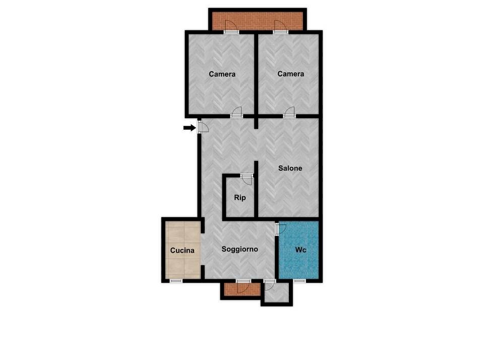 Foto 16 - Quadrilocale Corso dei Mille
 
140, Palermo - planimetria 1