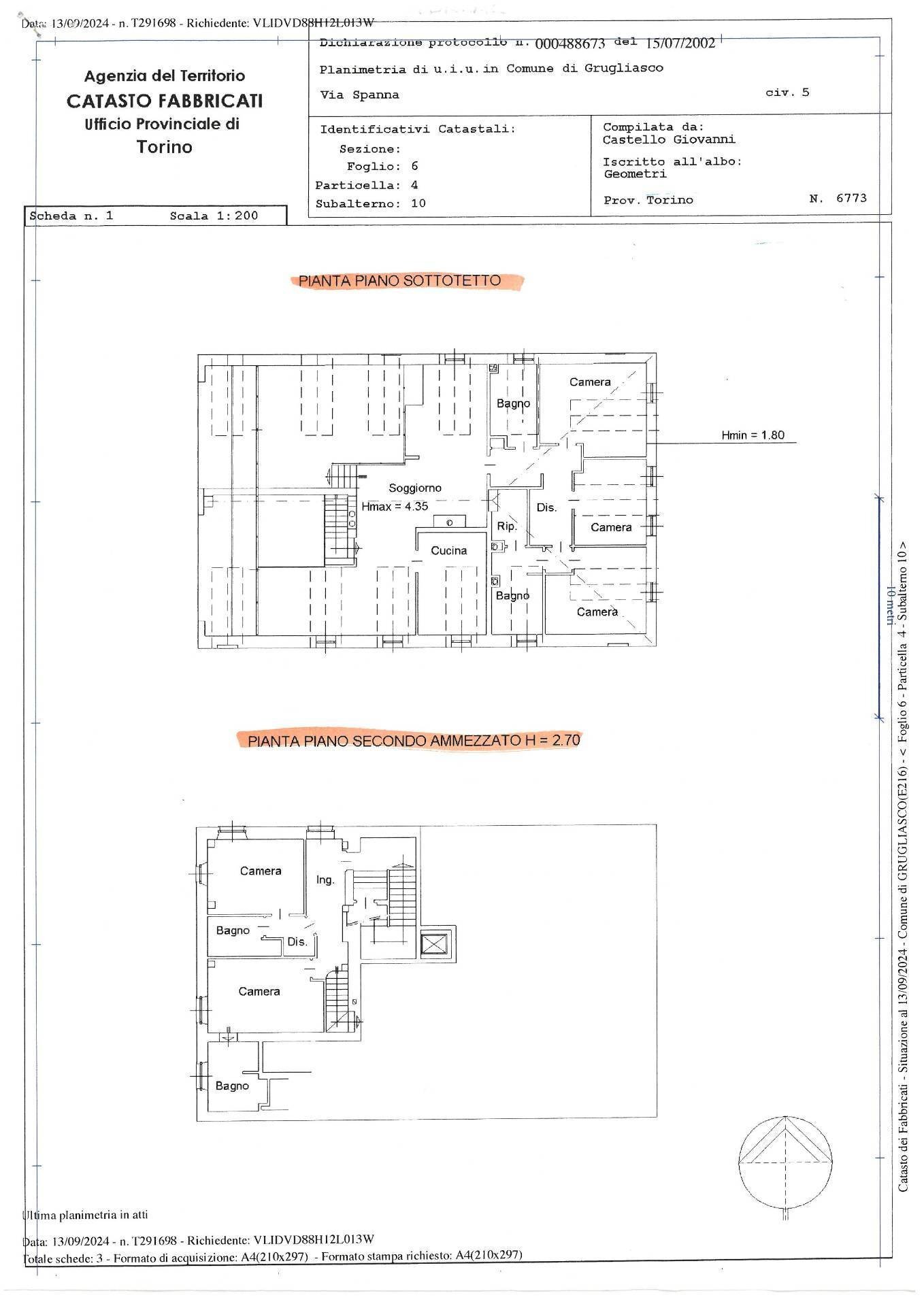 Foto 45 - Attico VIA SPANNA
 
29, Grugliasco - planimetria 1