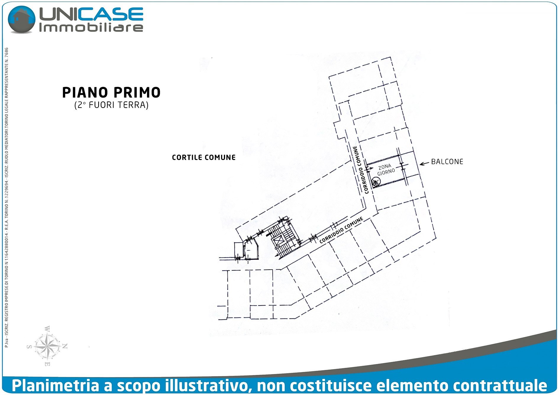 Bilocale Via San Vincenzo, 188, Bibiana - planimetria 1