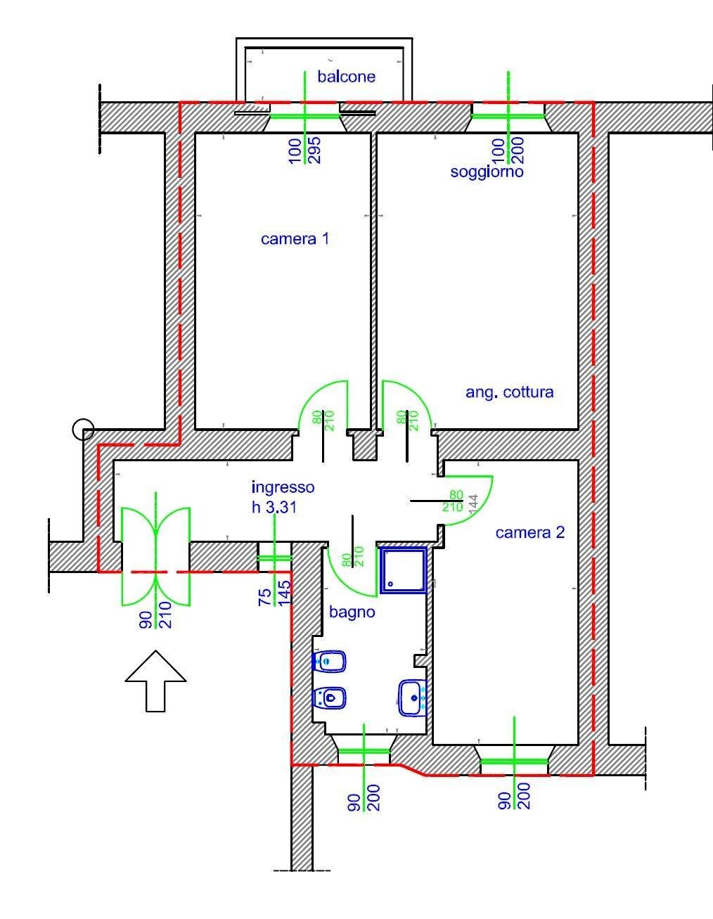 Foto 23 - Three-room apartment Via Gaspare Aselli
 
18, Milano - floor plans 1