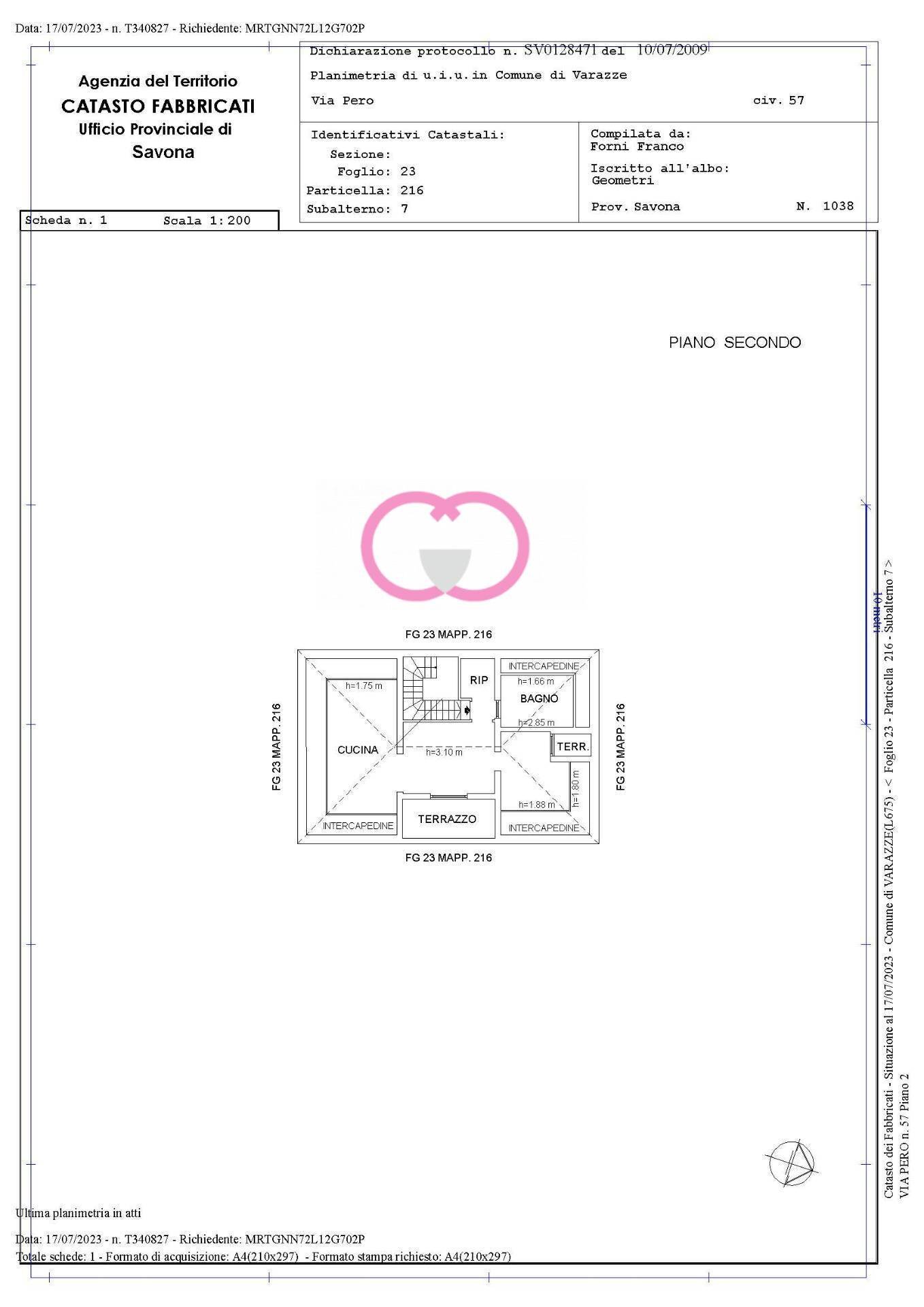 Foto 17 - Bilocale Via Pero
 
57, Varazze - planimetria 1
