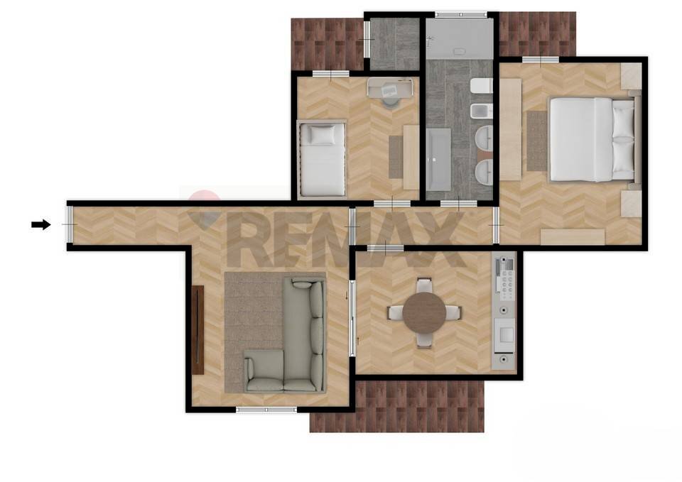 Pianta 2D - Trilocale Via Badia
 
9, Catania - planimetria 1