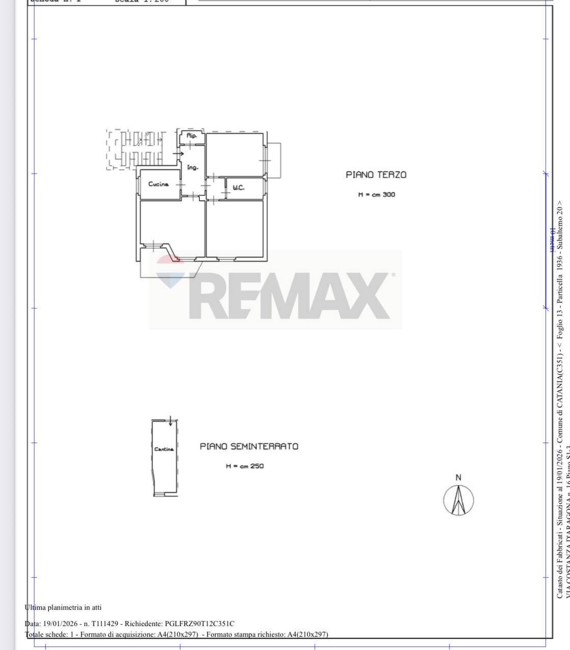 Pianta 2D - Appartamento Via Costanza D'Aragona
 
16, Catania - planimetria 1