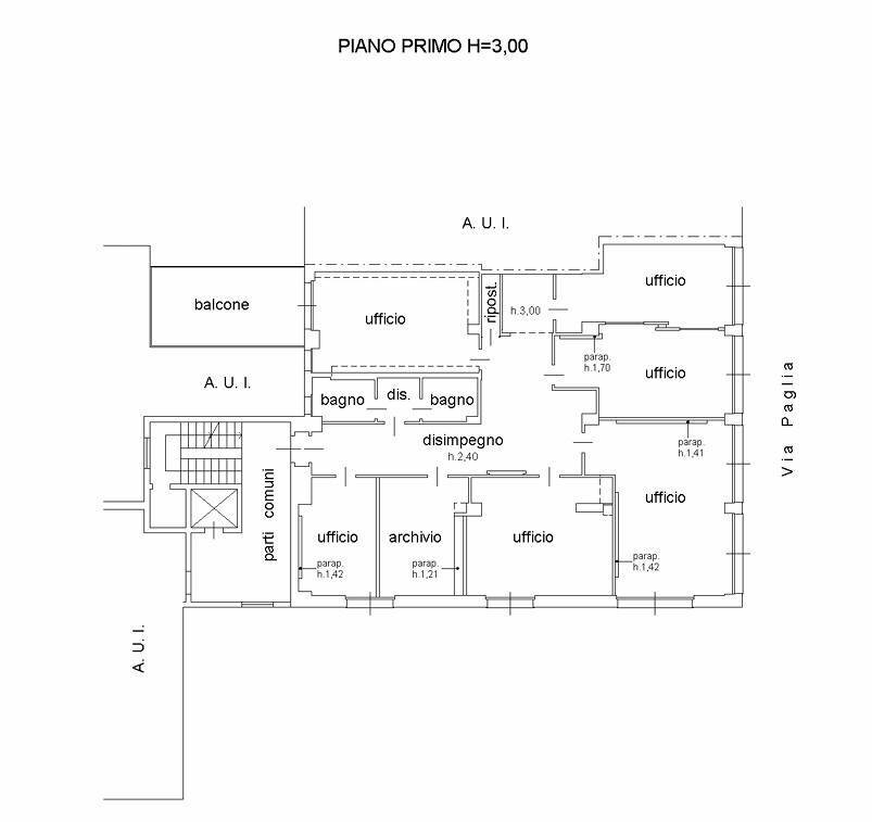 Foto 28 - Ufficio via Paglia
 
3, Bergamo - planimetria 1